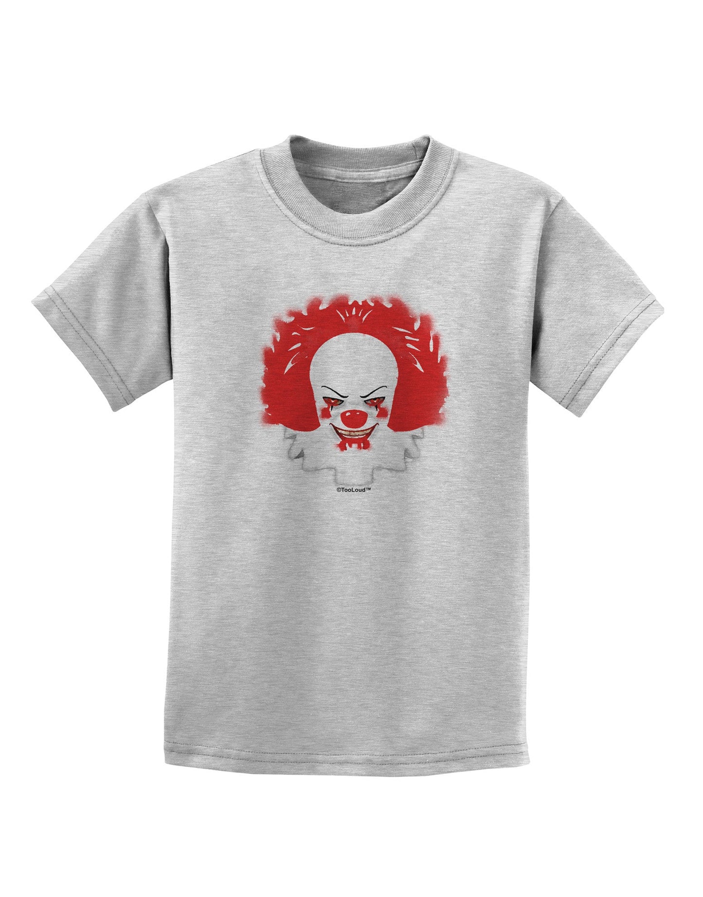 Extra Scary Clown Watercolor Childrens T-Shirt-Childrens T-Shirt-TooLoud-AshGray-X-Small-Davson Sales