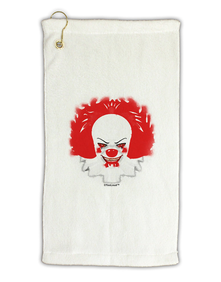 Extra Scary Clown Watercolor Micro Terry Gromet Golf Towel 11&#x22;x19-Golf Towel-TooLoud-White-Davson Sales