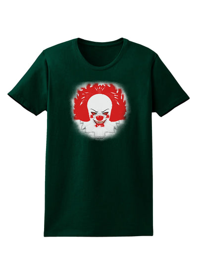 Extra Scary Clown Watercolor Womens Dark T-Shirt-TooLoud-Forest-Green-Small-Davson Sales