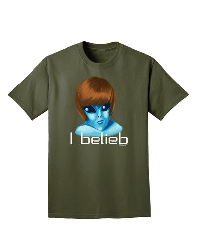 Extraterrestial - I Belieb Adult Dark T-Shirt by TooLoud-Mens T-Shirt-TooLoud-Military-Green-Small-Davson Sales