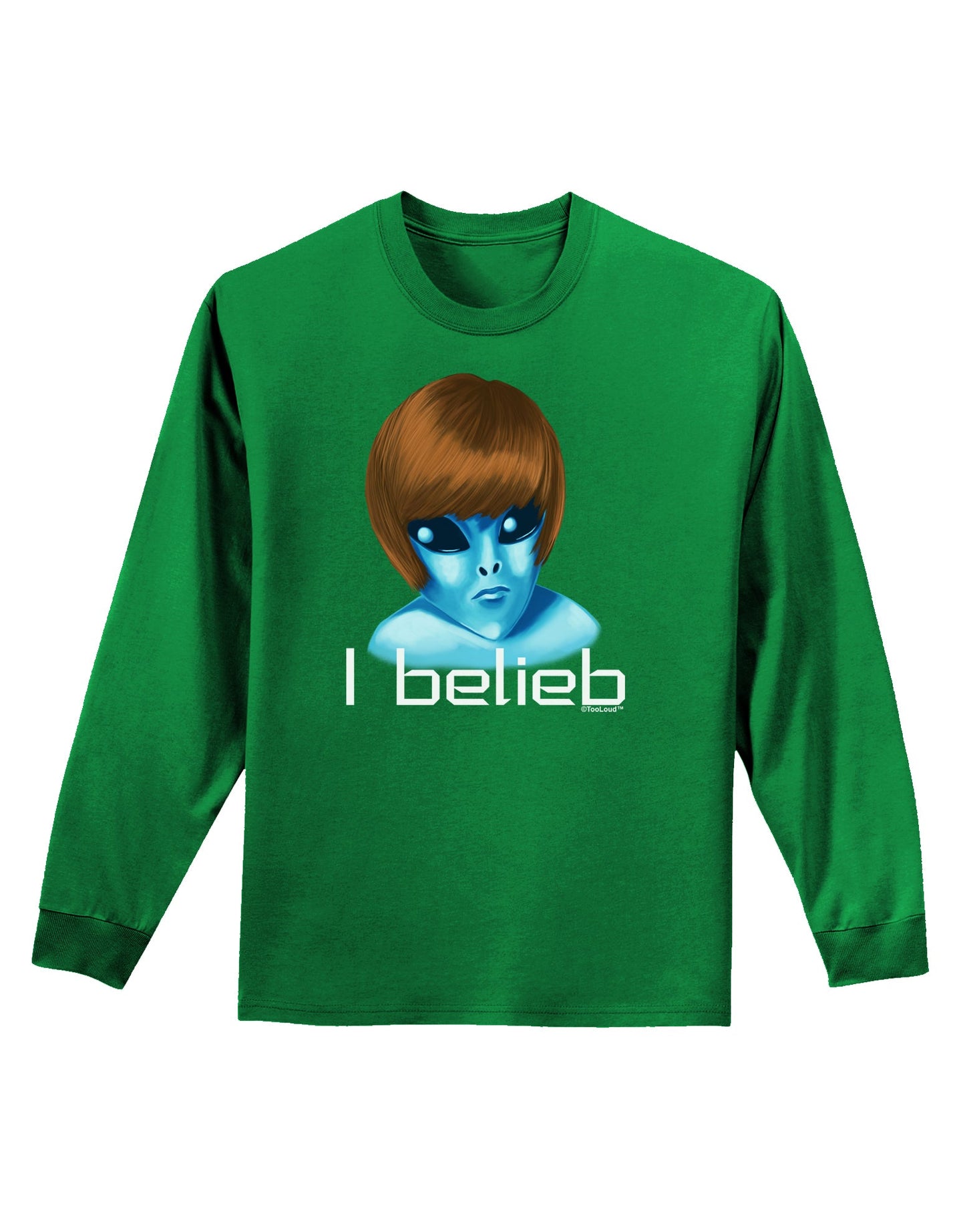 Extraterrestial - I Belieb Adult Long Sleeve Dark T-Shirt by TooLoud-TooLoud-Kelly-Green-Small-Davson Sales