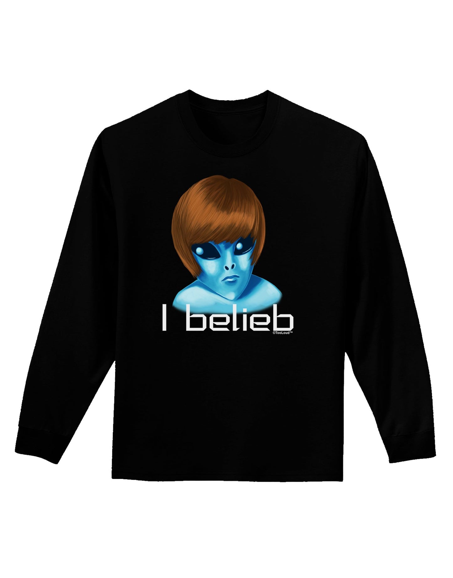 Extraterrestial - I Belieb Adult Long Sleeve Dark T-Shirt by TooLoud-TooLoud-Black-Small-Davson Sales