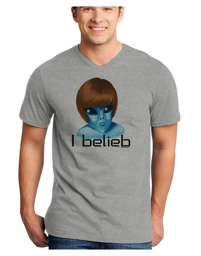 Extraterrestial - I Belieb Adult V-Neck T-shirt by TooLoud-Mens V-Neck T-Shirt-TooLoud-HeatherGray-Small-Davson Sales