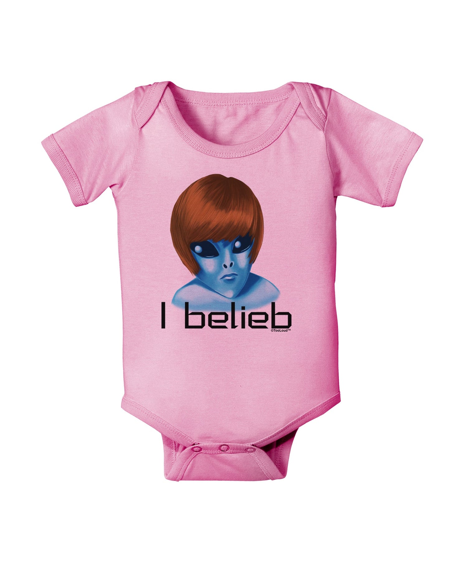Extraterrestial - I Belieb Baby Romper Bodysuit by TooLoud-Baby Romper-TooLoud-Light-Pink-06-Months-Davson Sales