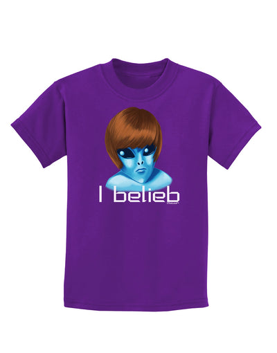 Extraterrestial - I Belieb Childrens Dark T-Shirt by TooLoud-Childrens T-Shirt-TooLoud-Purple-X-Small-Davson Sales