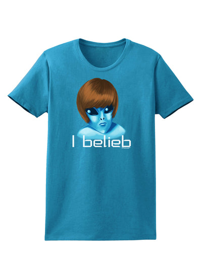 Extraterrestial - I Belieb Womens Dark T-Shirt by TooLoud-Womens T-Shirt-TooLoud-Turquoise-X-Small-Davson Sales