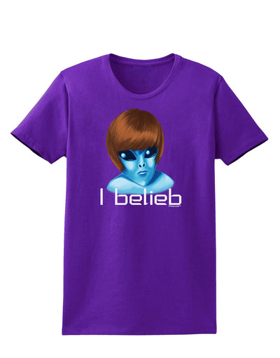 Extraterrestial - I Belieb Womens Dark T-Shirt by TooLoud-Womens T-Shirt-TooLoud-Purple-X-Small-Davson Sales