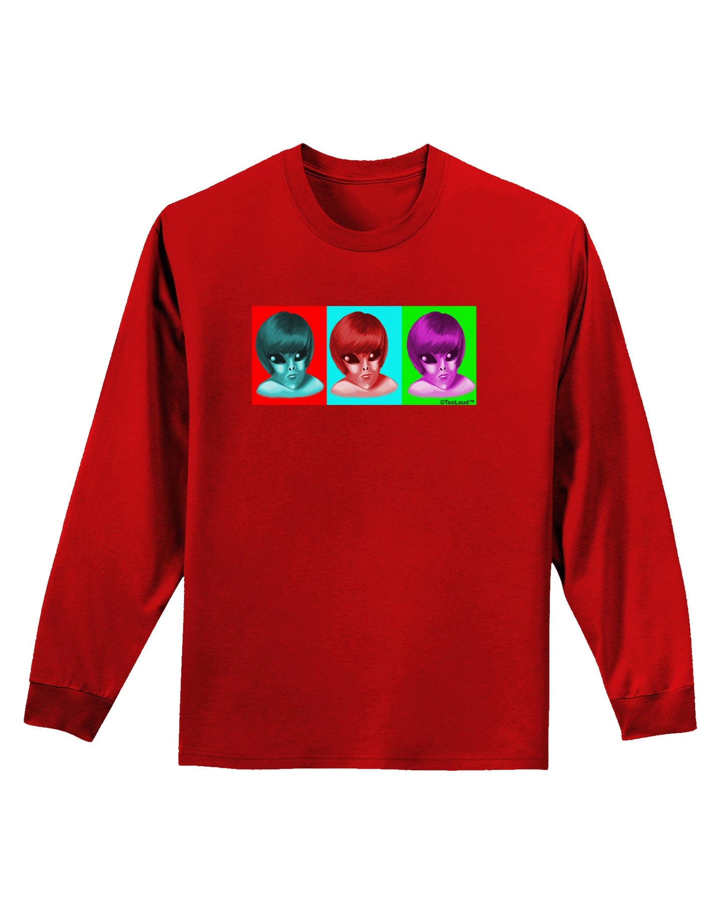 Extraterrestial Pop-art #1 Adult Long Sleeve Dark T-Shirt by TooLoud-TooLoud-Red-Small-Davson Sales