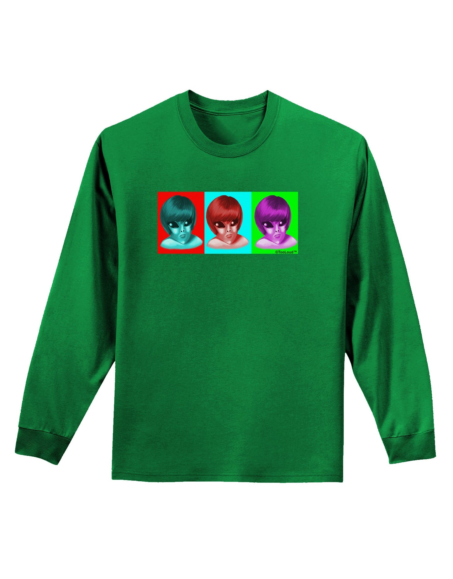 Extraterrestial Pop-art #1 Adult Long Sleeve Dark T-Shirt by TooLoud-TooLoud-Kelly-Green-Small-Davson Sales