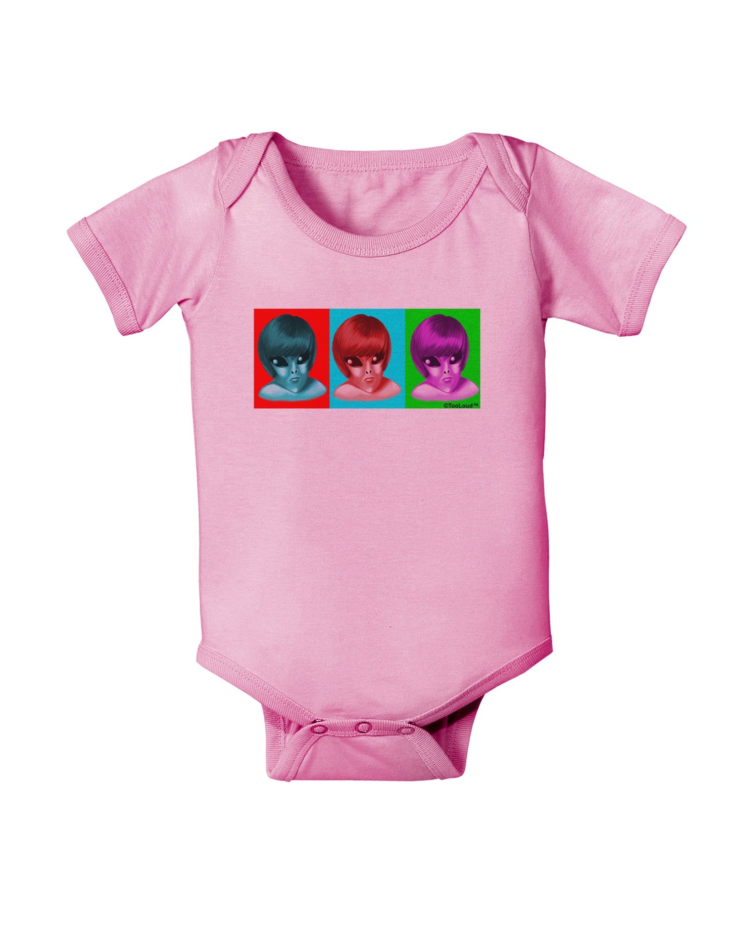 Extraterrestial Pop-art #1 Baby Romper Bodysuit by TooLoud-Baby Romper-TooLoud-Light-Pink-06-Months-Davson Sales
