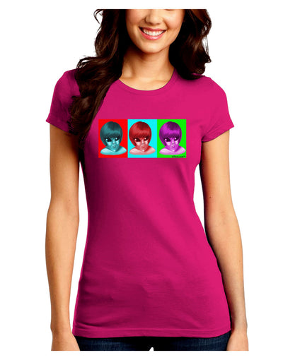 Extraterrestial Pop-art #1 Juniors Crew Dark T-Shirt by TooLoud-T-Shirts Juniors Tops-TooLoud-Hot-Pink-Juniors Fitted Small-Davson Sales