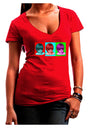 Extraterrestial Pop-art #1 Juniors V-Neck Dark T-Shirt by TooLoud-Womens V-Neck T-Shirts-TooLoud-Red-Juniors Fitted Small-Davson Sales