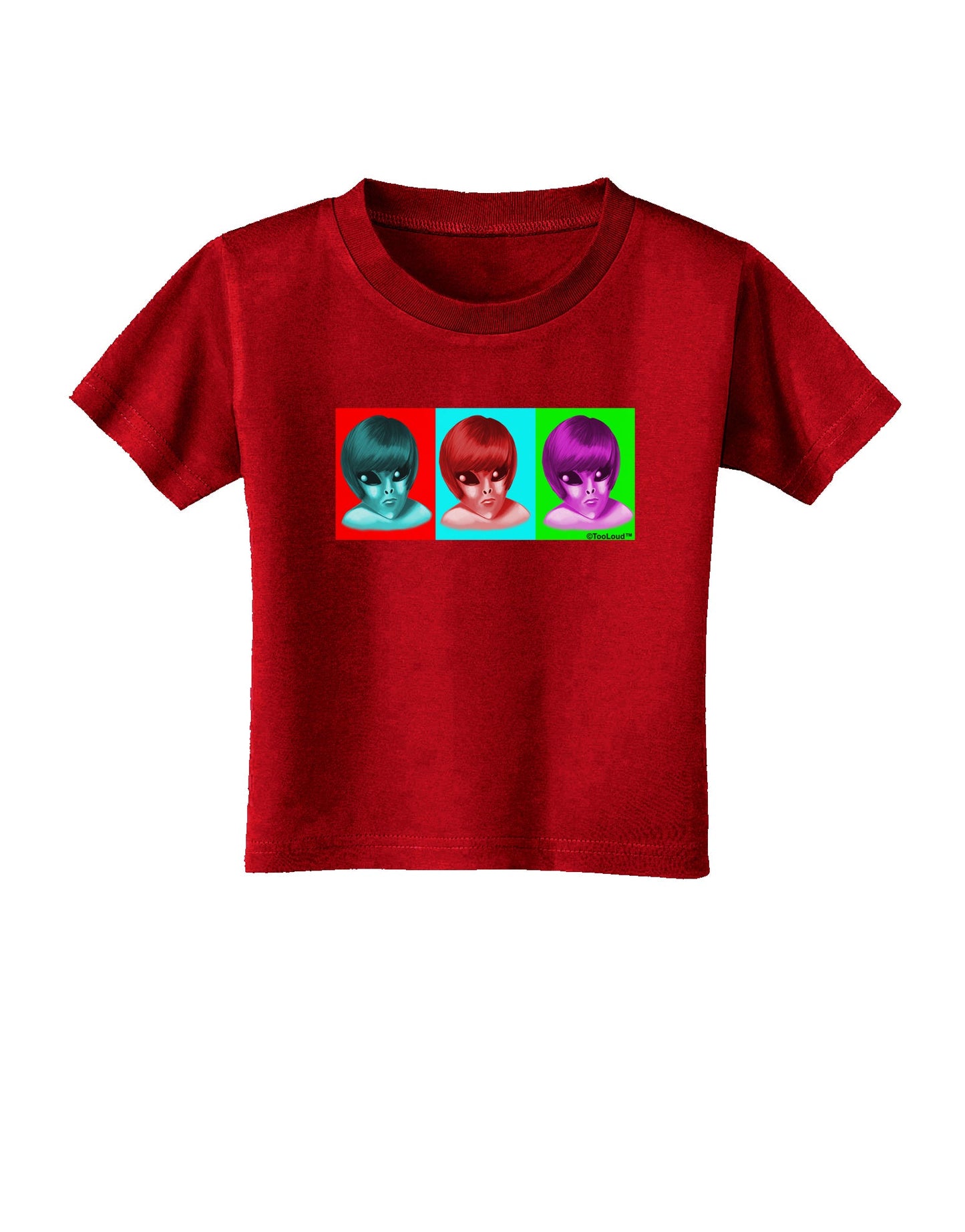 Extraterrestial Pop-art #1 Toddler T-Shirt Dark by TooLoud-Toddler T-Shirt-TooLoud-Red-2T-Davson Sales