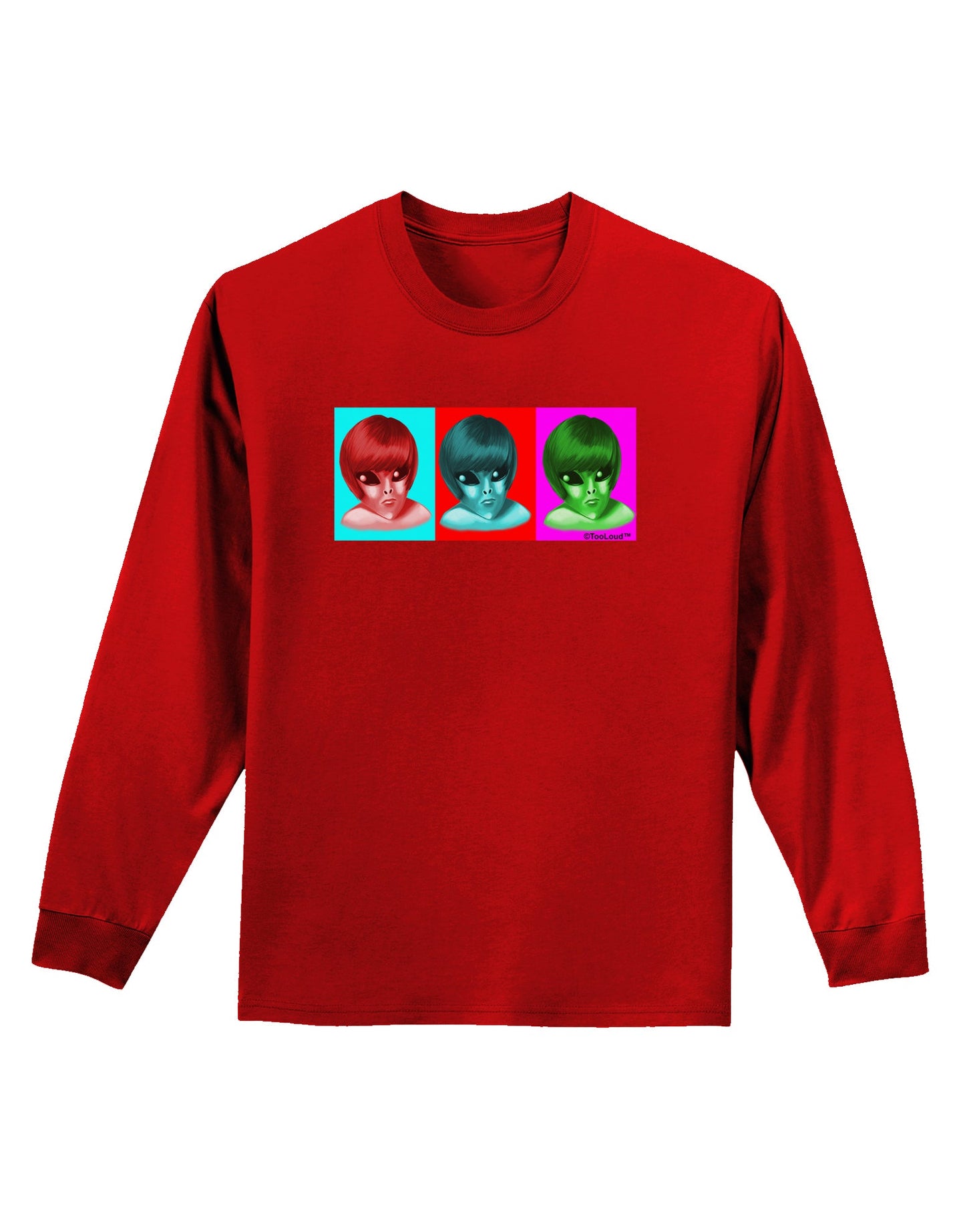 Extraterrestial Pop-art #2 Adult Long Sleeve Dark T-Shirt by TooLoud-TooLoud-Red-Small-Davson Sales