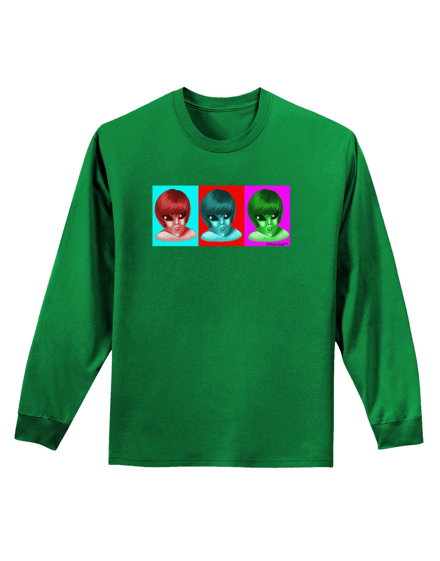 Extraterrestial Pop-art #2 Adult Long Sleeve Dark T-Shirt by TooLoud-TooLoud-Kelly-Green-Small-Davson Sales