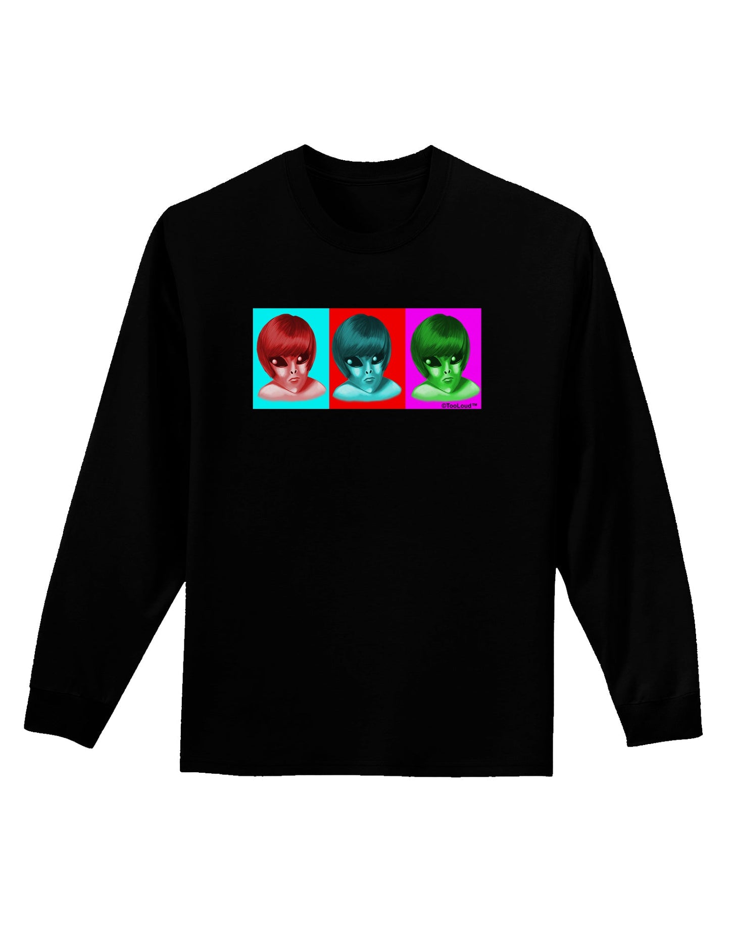 Extraterrestial Pop-art #2 Adult Long Sleeve Dark T-Shirt by TooLoud-TooLoud-Black-Small-Davson Sales