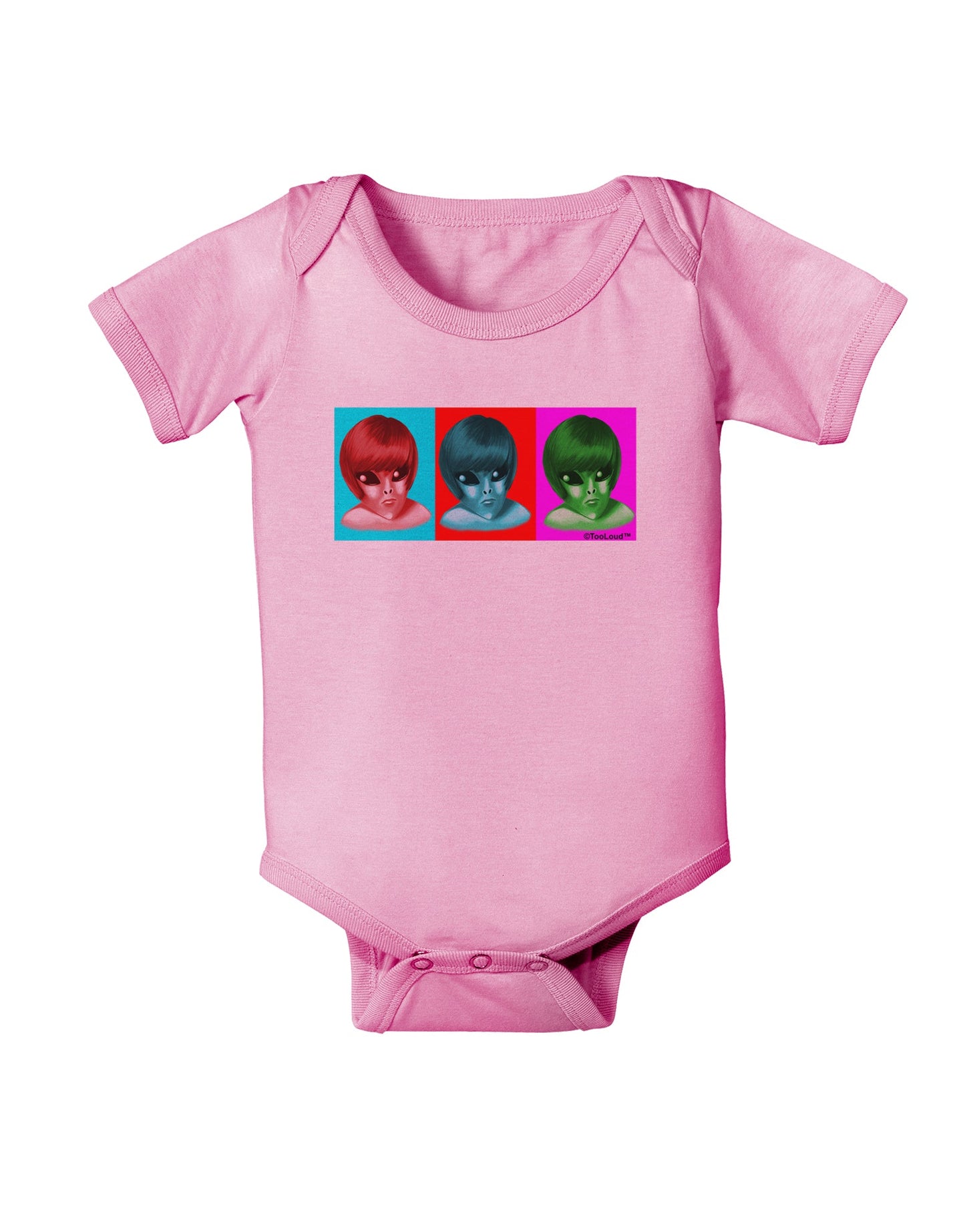 Extraterrestial Pop-art #2 Baby Romper Bodysuit by TooLoud-Baby Romper-TooLoud-Light-Pink-06-Months-Davson Sales