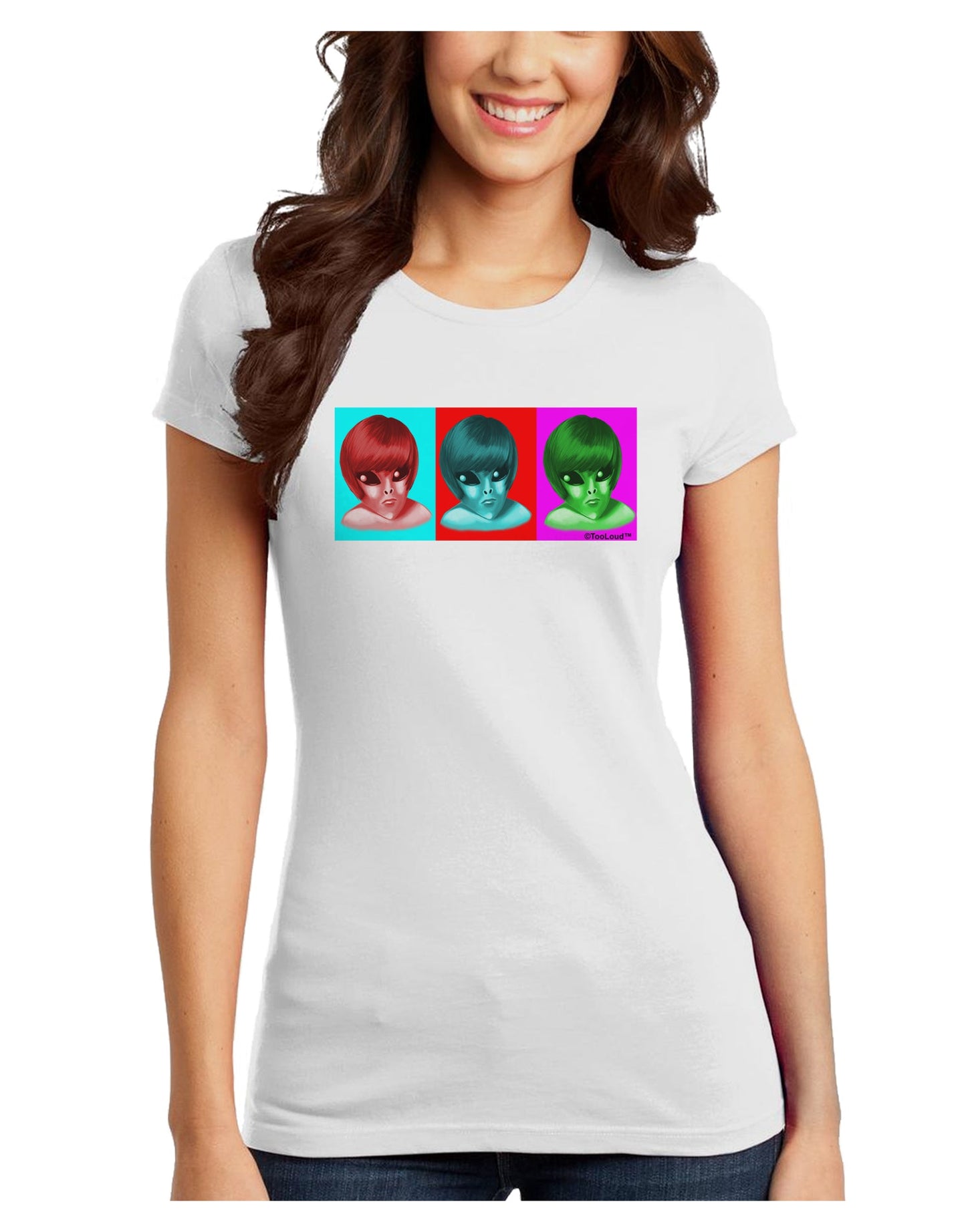 Extraterrestial Pop-art #2 Juniors T-Shirt by TooLoud-Womens Juniors T-Shirt-TooLoud-White-Juniors Fitted X-Small-Davson Sales