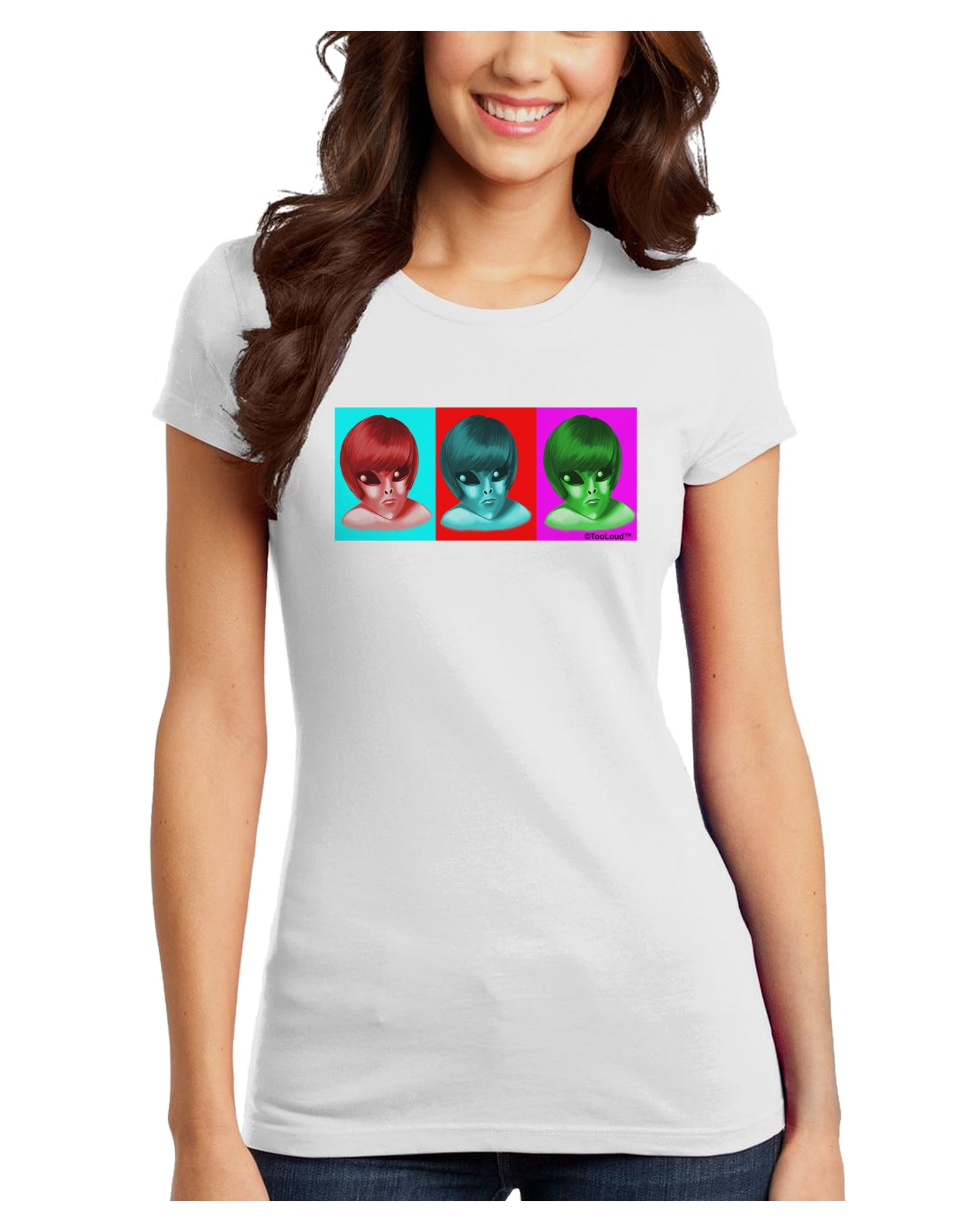 Extraterrestial Pop-art #2 Juniors T-Shirt by TooLoud-Womens Juniors T-Shirt-TooLoud-White-Juniors Fitted X-Small-Davson Sales