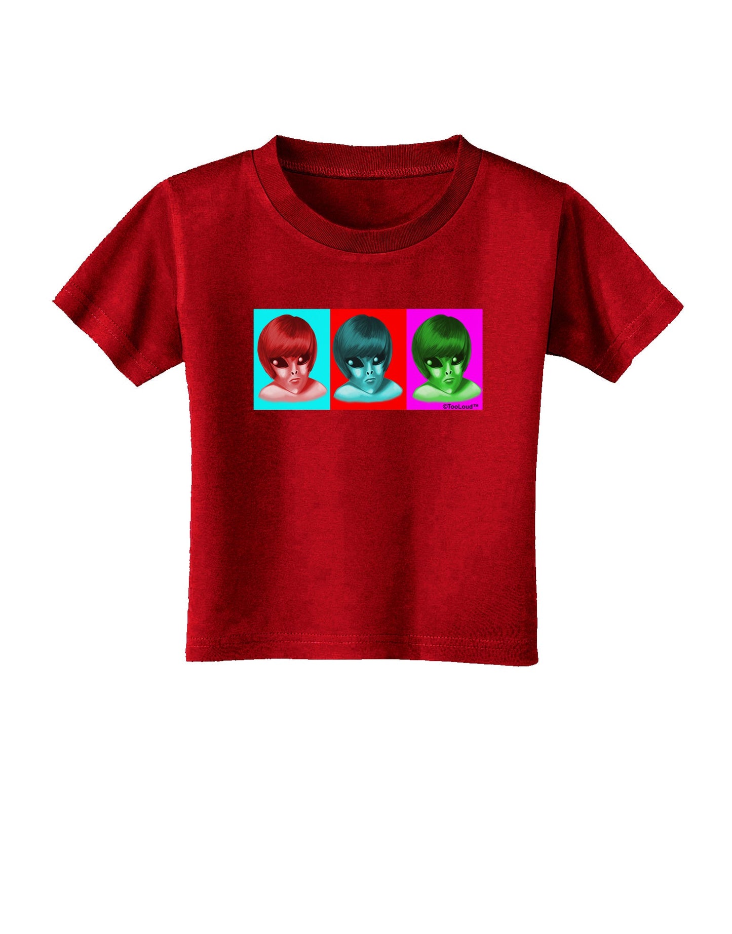 Extraterrestial Pop-art #2 Toddler T-Shirt Dark by TooLoud-Toddler T-Shirt-TooLoud-Red-2T-Davson Sales