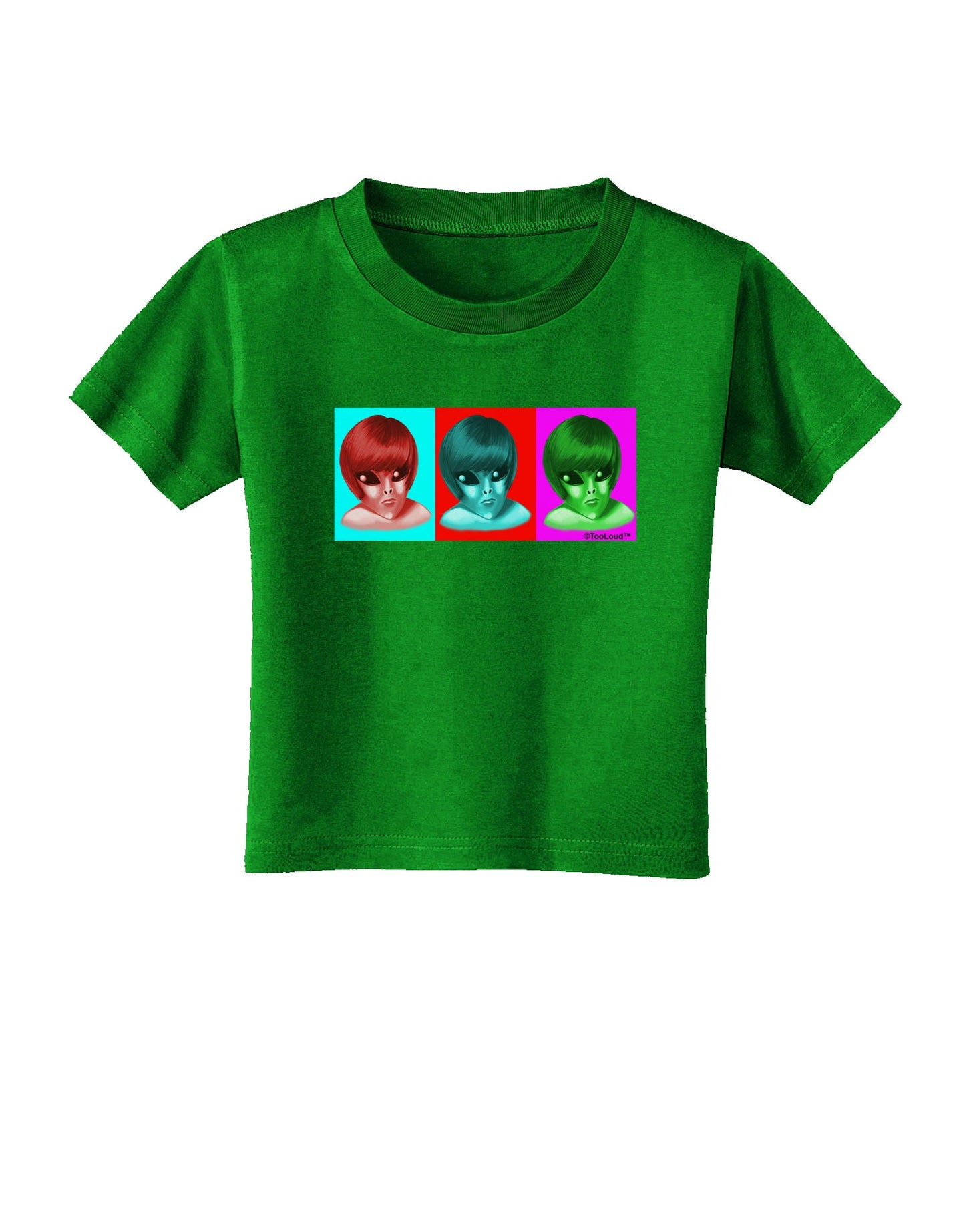 Extraterrestial Pop-art #2 Toddler T-Shirt Dark by TooLoud-Toddler T-Shirt-TooLoud-Clover-Green-2T-Davson Sales