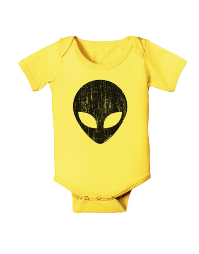 Extraterrestrial Face - Alien Distressed Baby Romper Bodysuit by TooLoud-Baby Romper-TooLoud-Yellow-06-Months-Davson Sales