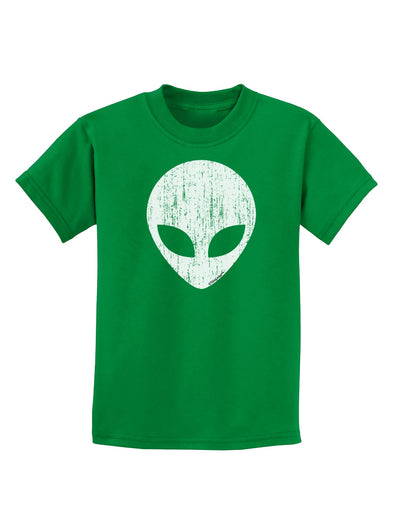 Extraterrestrial Face - Alien Distressed Childrens Dark T-Shirt by TooLoud-Childrens T-Shirt-TooLoud-Kelly-Green-X-Small-Davson Sales