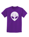 Extraterrestrial Face - Alien Distressed Childrens Dark T-Shirt by TooLoud-Childrens T-Shirt-TooLoud-Purple-X-Small-Davson Sales