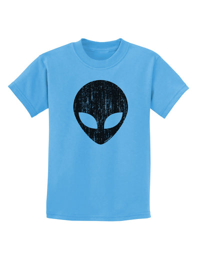 Extraterrestrial Face - Alien Distressed Childrens T-Shirt by TooLoud-Childrens T-Shirt-TooLoud-Aquatic-Blue-X-Small-Davson Sales