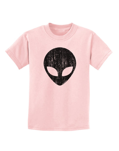 Extraterrestrial Face - Alien Distressed Childrens T-Shirt by TooLoud-Childrens T-Shirt-TooLoud-PalePink-X-Small-Davson Sales