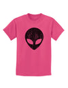 Extraterrestrial Face - Alien Distressed Childrens T-Shirt by TooLoud-Childrens T-Shirt-TooLoud-Sangria-X-Small-Davson Sales