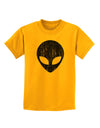 Extraterrestrial Face - Alien Distressed Childrens T-Shirt by TooLoud-Childrens T-Shirt-TooLoud-Gold-X-Small-Davson Sales