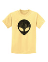 Extraterrestrial Face - Alien Distressed Childrens T-Shirt by TooLoud-Childrens T-Shirt-TooLoud-Daffodil-Yellow-X-Small-Davson Sales