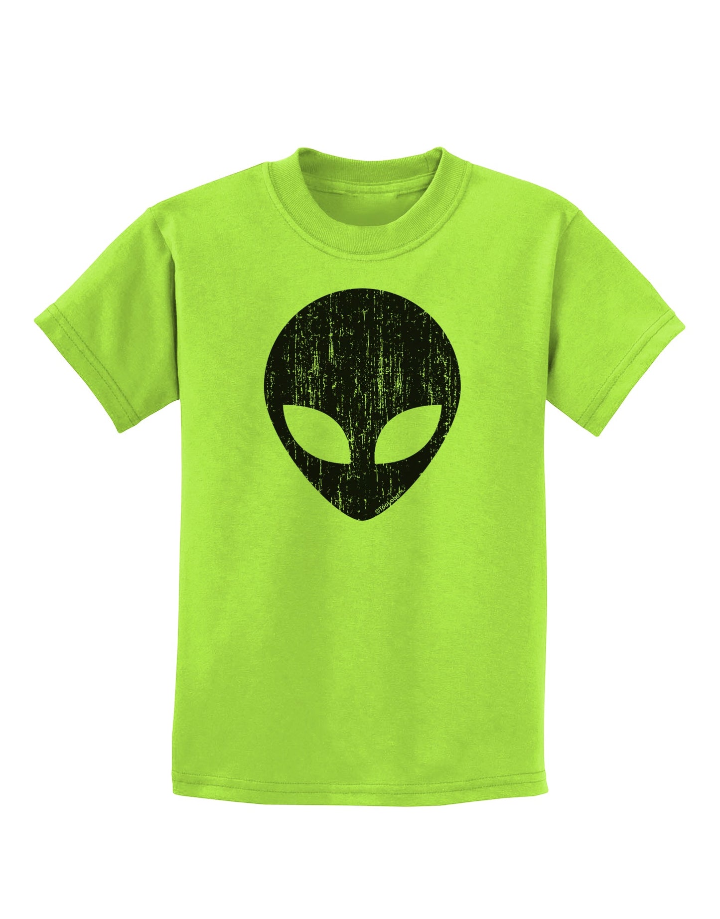 Extraterrestrial Face - Alien Distressed Childrens T-Shirt by TooLoud-Childrens T-Shirt-TooLoud-Lime-Green-X-Small-Davson Sales