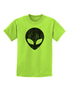 Extraterrestrial Face - Alien Distressed Childrens T-Shirt by TooLoud-Childrens T-Shirt-TooLoud-Lime-Green-X-Small-Davson Sales