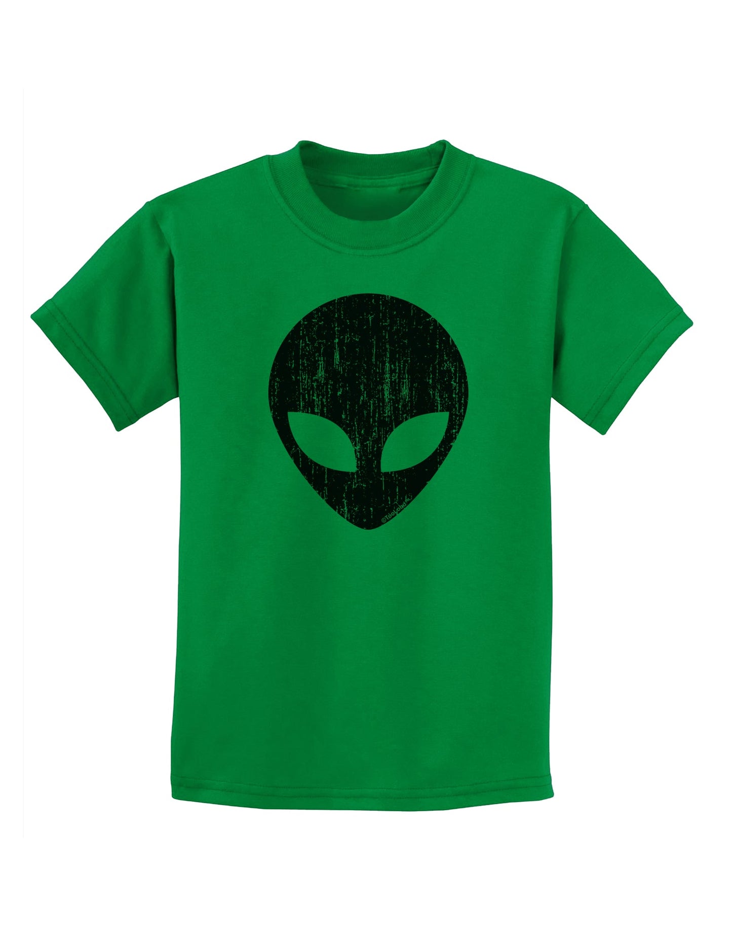 Extraterrestrial Face - Alien Distressed Childrens T-Shirt by TooLoud-Childrens T-Shirt-TooLoud-Kelly-Green-X-Small-Davson Sales