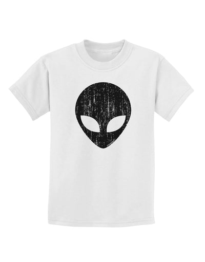 Extraterrestrial Face - Alien Distressed Childrens T-Shirt by TooLoud-Childrens T-Shirt-TooLoud-White-X-Small-Davson Sales