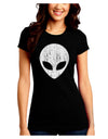 Extraterrestrial Face - Alien Distressed Juniors Crew Dark T-Shirt by TooLoud-T-Shirts Juniors Tops-TooLoud-Black-Juniors Fitted Small-Davson Sales