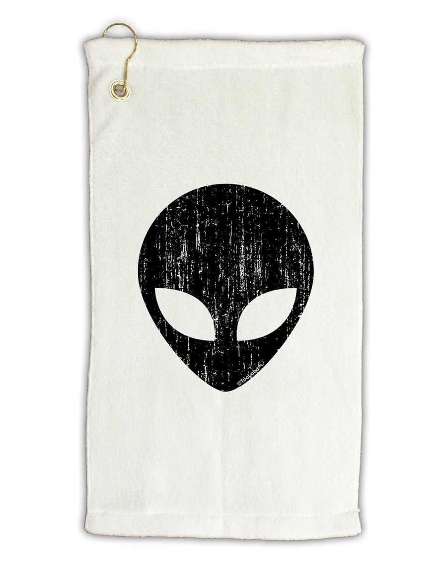 Extraterrestrial Face - Alien Distressed Micro Terry Gromet Golf Towel 16 x 25 inch by TooLoud-Golf Towel-TooLoud-White-Davson Sales