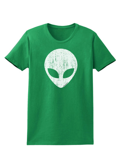 Extraterrestrial Face - Alien Distressed Womens Dark T-Shirt by TooLoud-Womens T-Shirt-TooLoud-Kelly-Green-X-Small-Davson Sales