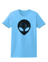 Extraterrestrial Face - Alien Distressed Womens T-Shirt by TooLoud-Womens T-Shirt-TooLoud-Aquatic-Blue-X-Small-Davson Sales