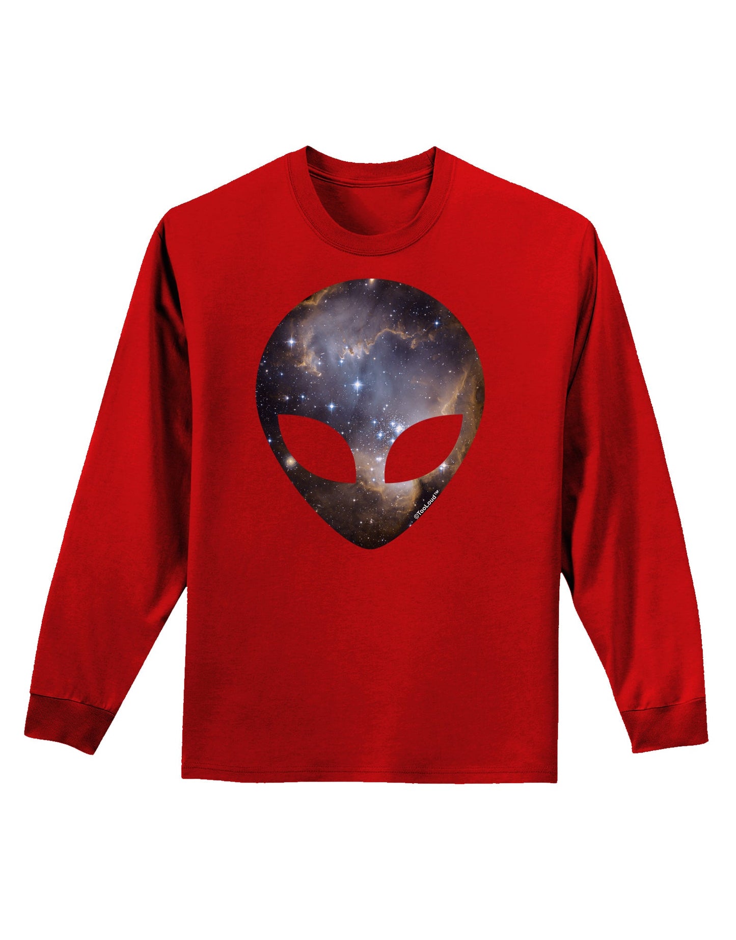 Extraterrestrial Face - Space #1 Adult Long Sleeve Dark T-Shirt by TooLoud-TooLoud-Red-Small-Davson Sales