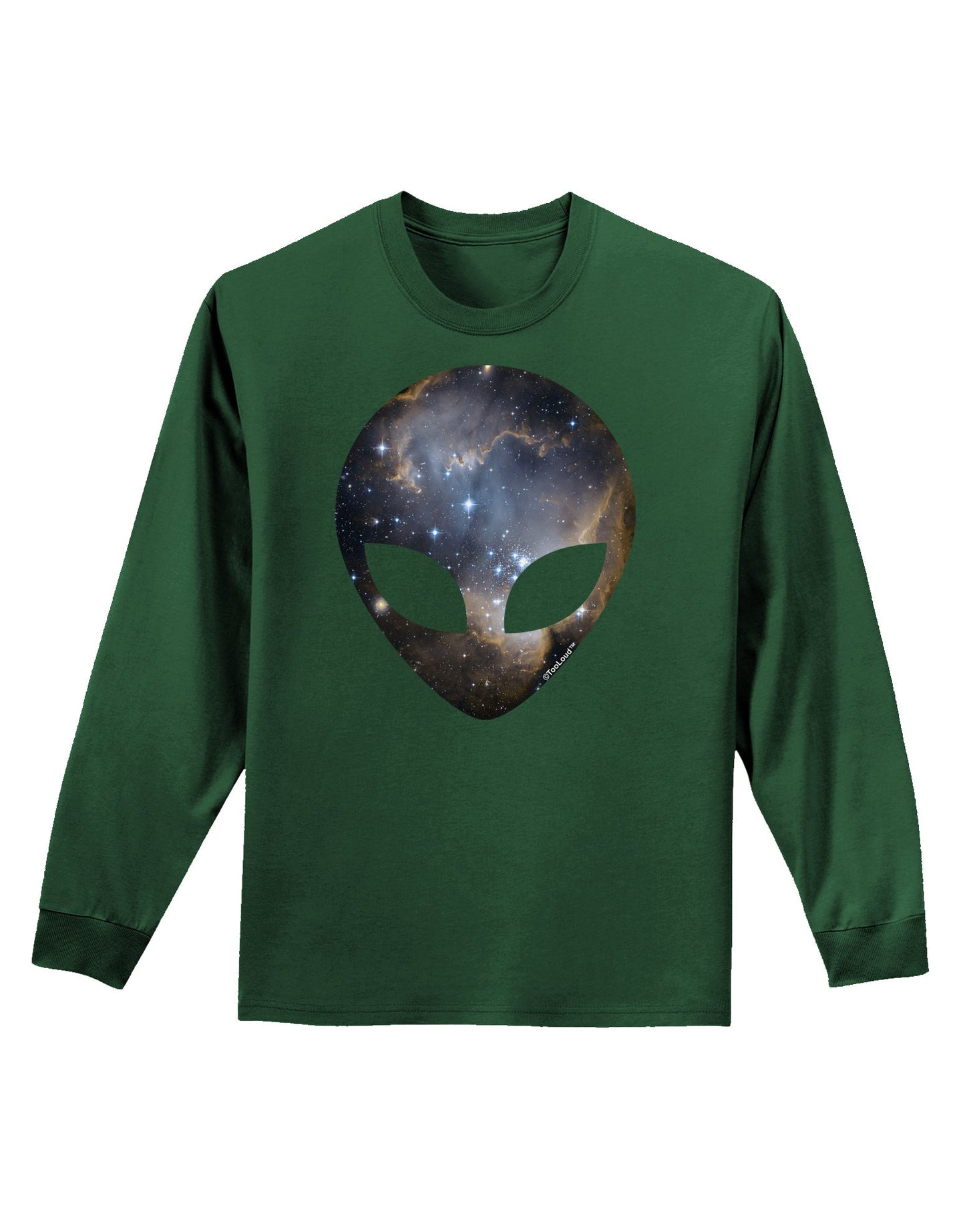 Extraterrestrial Face - Space #1 Adult Long Sleeve Dark T-Shirt by TooLoud-TooLoud-Dark-Green-Small-Davson Sales