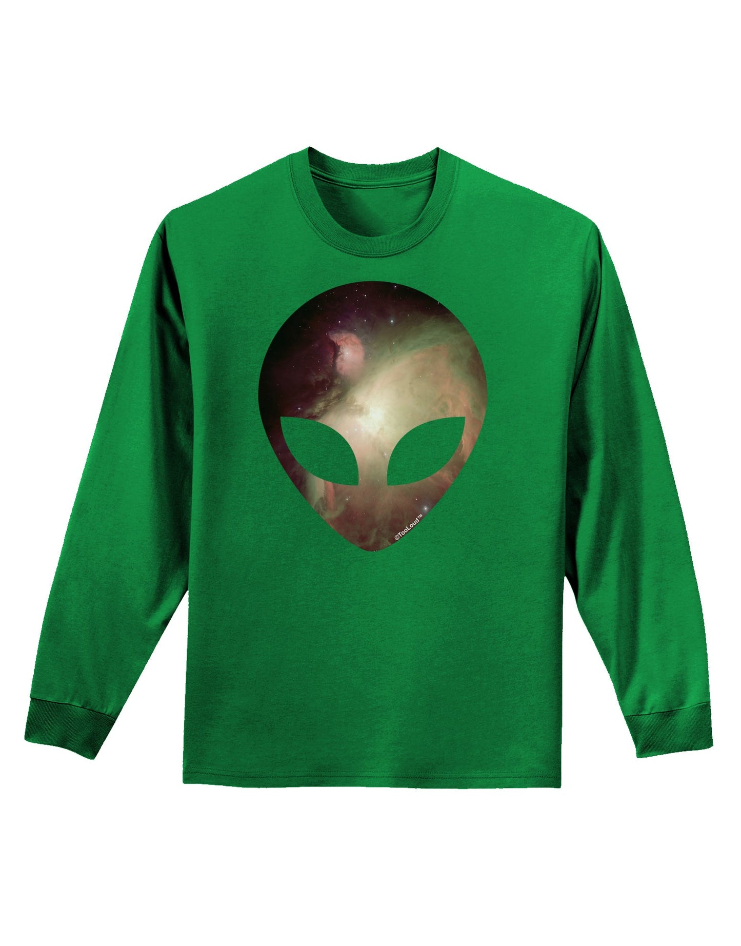 Extraterrestrial Face - Space #2 Adult Long Sleeve Dark T-Shirt by TooLoud-TooLoud-Kelly-Green-Small-Davson Sales