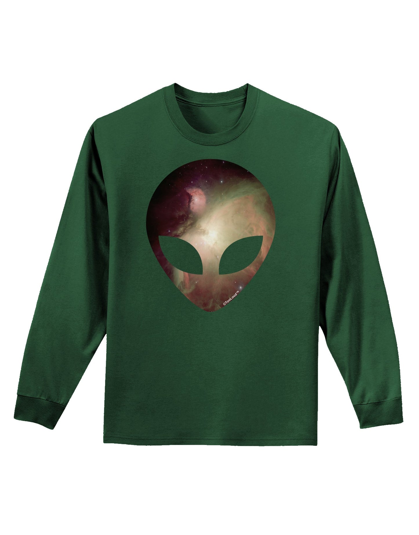Extraterrestrial Face - Space #2 Adult Long Sleeve Dark T-Shirt by TooLoud-TooLoud-Dark-Green-Small-Davson Sales