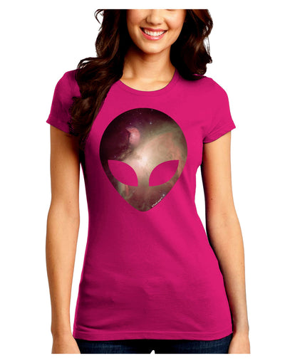 Extraterrestrial Face - Space #2 Juniors Crew Dark T-Shirt by TooLoud-T-Shirts Juniors Tops-TooLoud-Hot-Pink-Juniors Fitted Small-Davson Sales