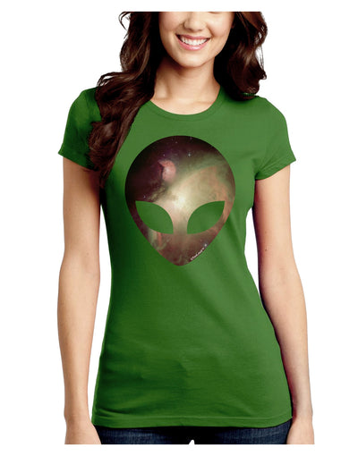 Extraterrestrial Face - Space #2 Juniors Crew Dark T-Shirt by TooLoud-T-Shirts Juniors Tops-TooLoud-Kiwi-Green-Juniors Fitted X-Small-Davson Sales