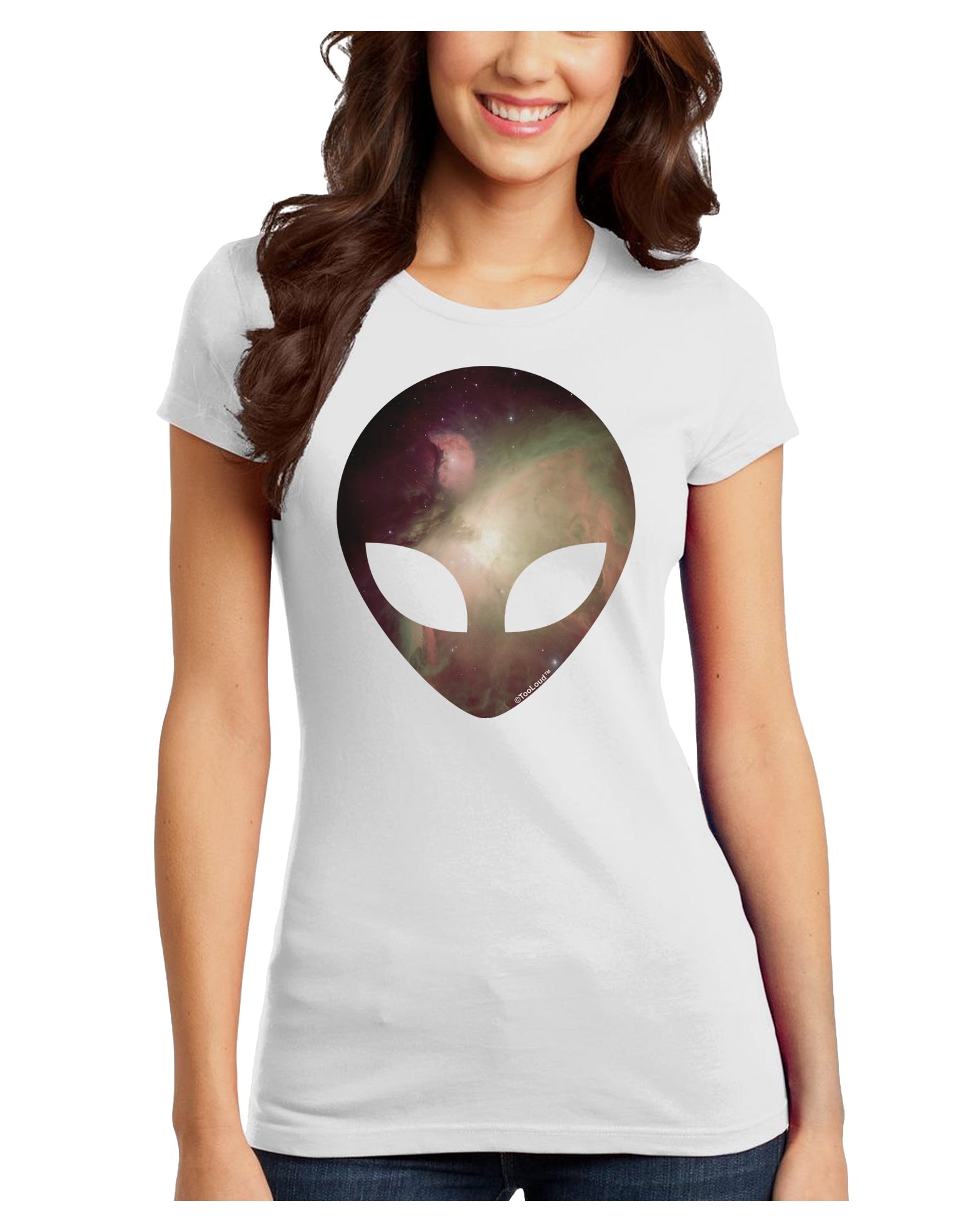 Extraterrestrial Face - Space #2 Juniors T-Shirt by TooLoud-Womens Juniors T-Shirt-TooLoud-White-Juniors Fitted X-Small-Davson Sales