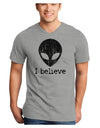 Extraterrestrial - I Believe Distressed Adult V-Neck T-shirt by TooLoud-Mens V-Neck T-Shirt-TooLoud-HeatherGray-Small-Davson Sales