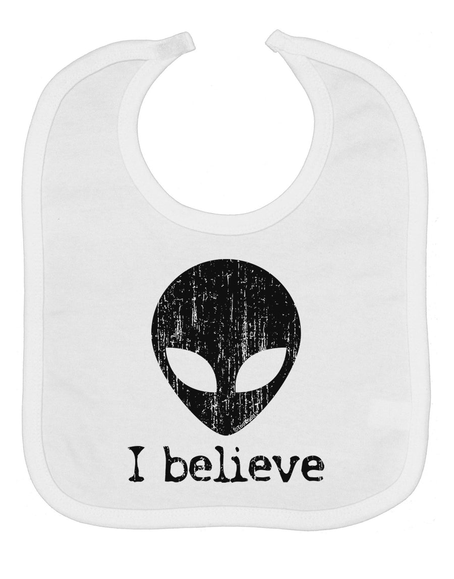 Extraterrestrial - I Believe Distressed Baby Bib by TooLoud